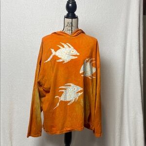 Vibrant Orange Fish Design Pet Hoodie